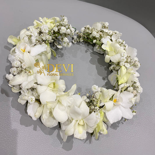 Orchid and Gypsophila Hair Crown