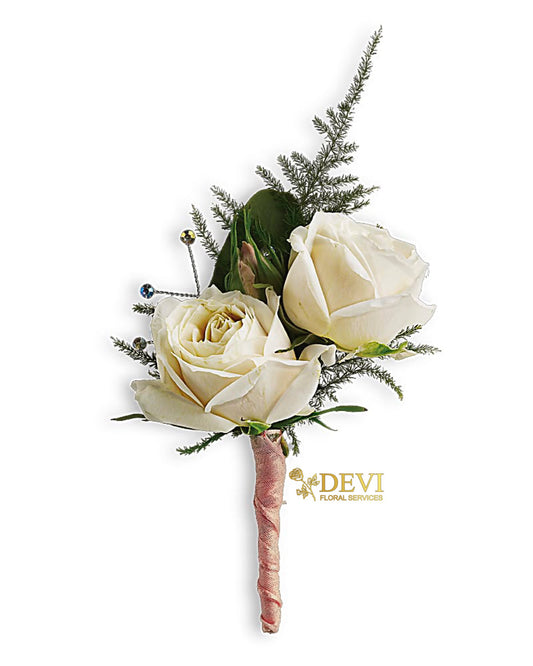 Classic Double Rose boutonniere