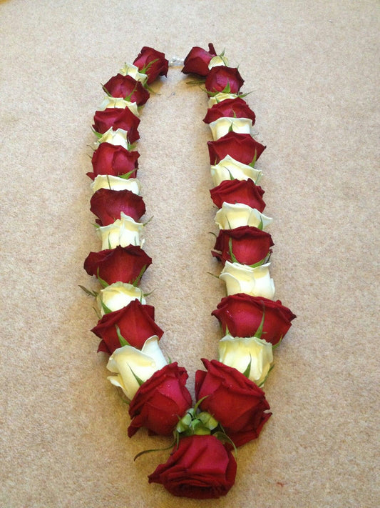 Red and White Rose Garland 031