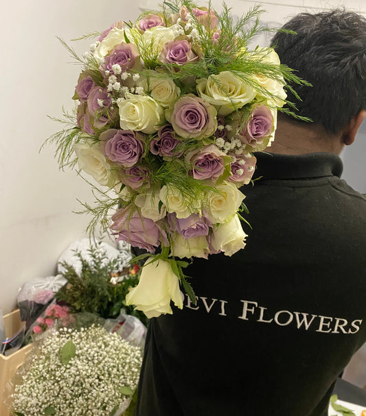 Purple Cascading Bouquet