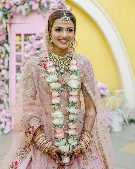 Pink and White Rose garland