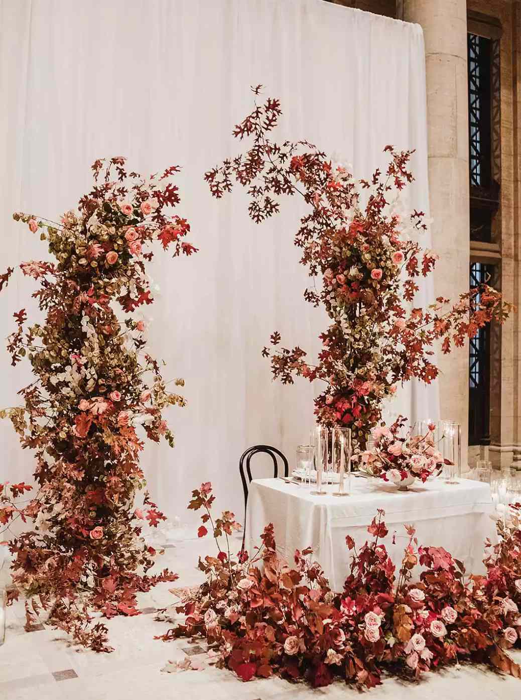 All In One - Set Up Wedding Floral Arch, Sweetheart table, Table centre piece with candles Wedding Decor