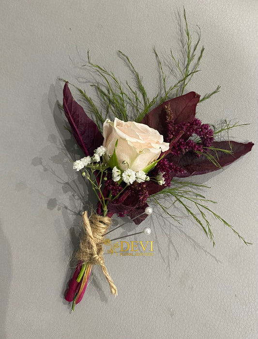 Burgandy Rose Boutonniere