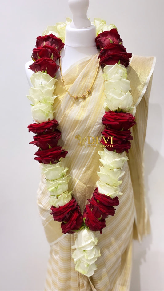 Red & White Rose Garland 032