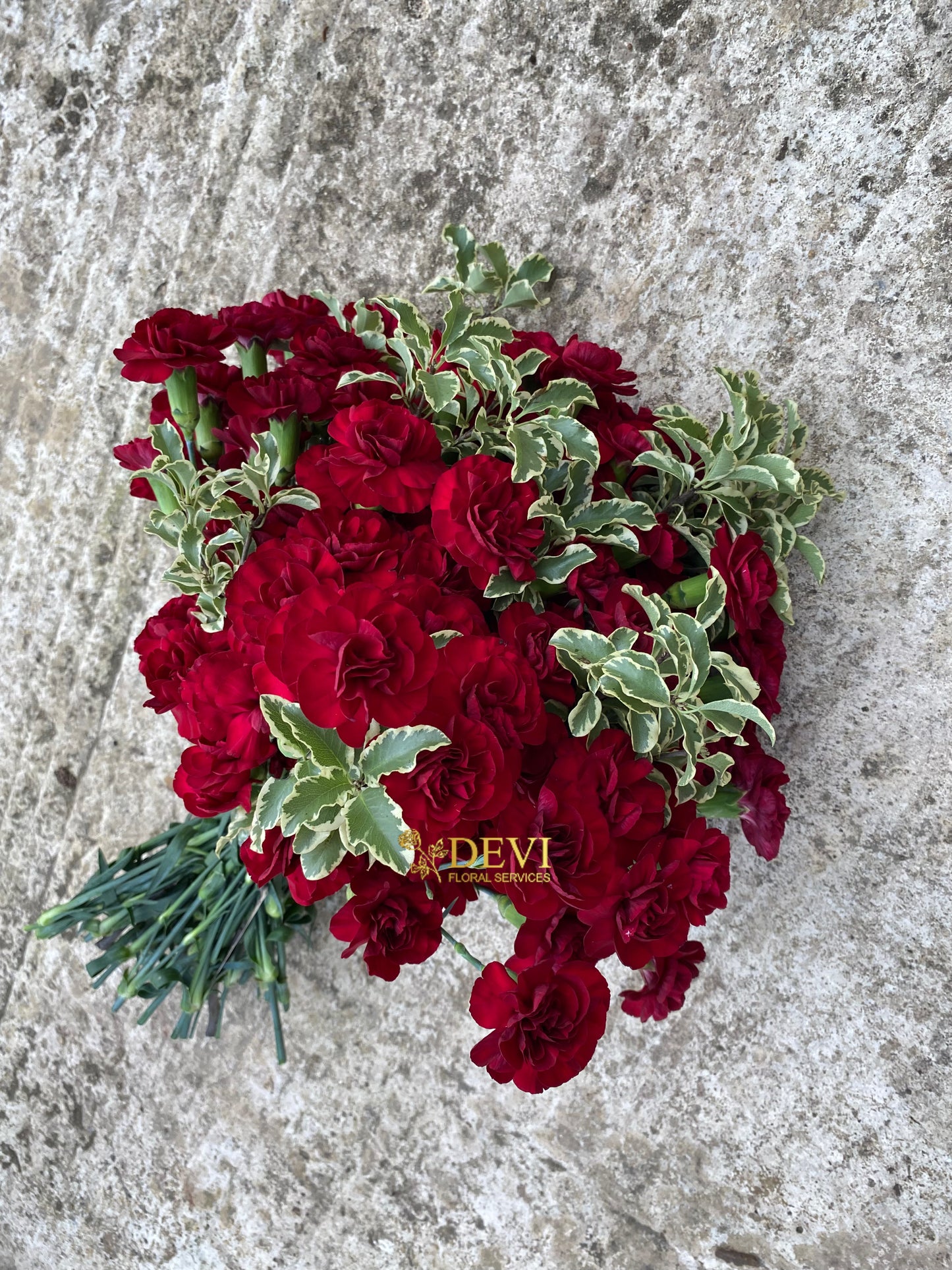 Crimson Carnations Bridal Bouquet - 395