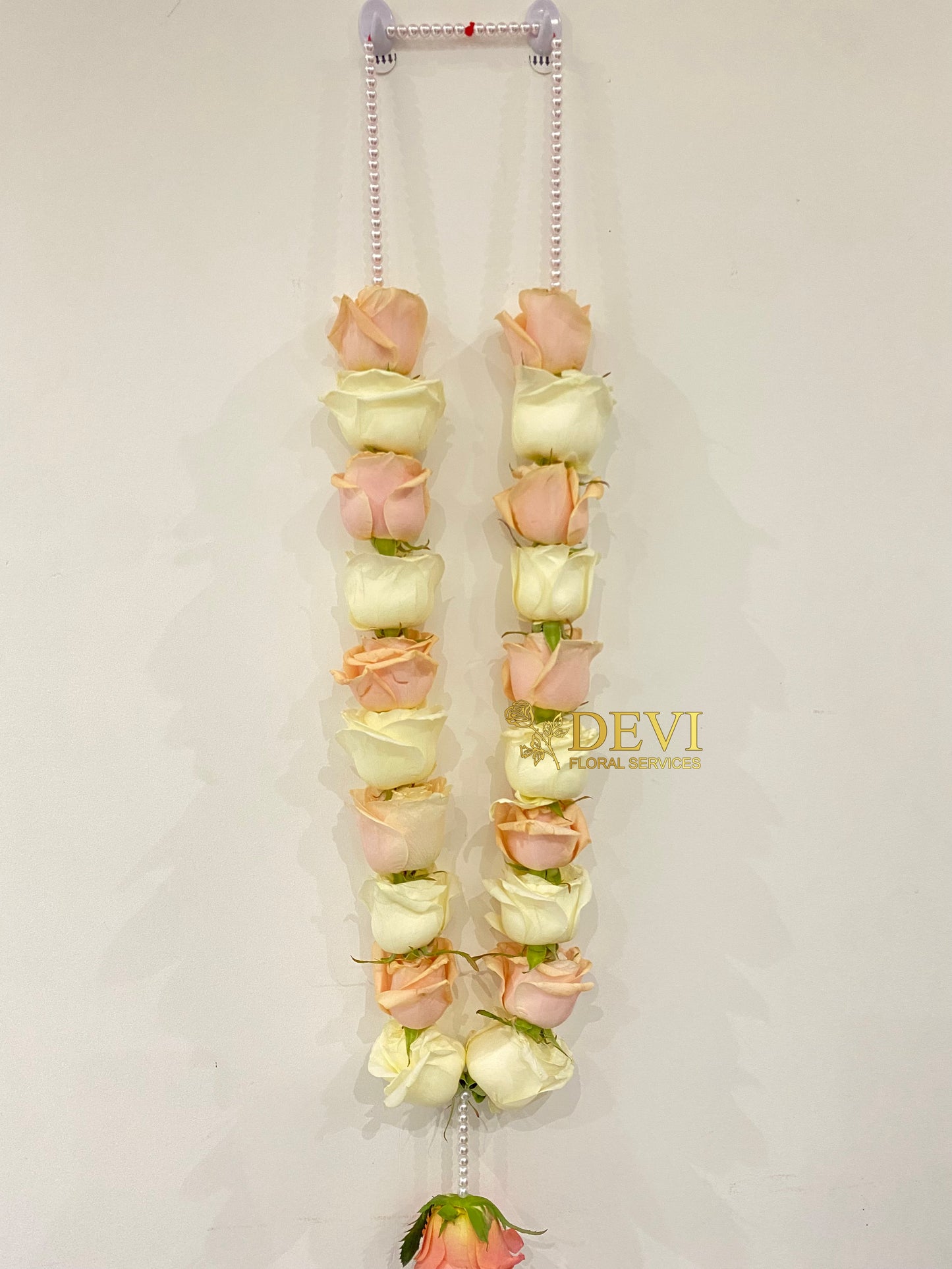 Peach and Ivory Rose Garland