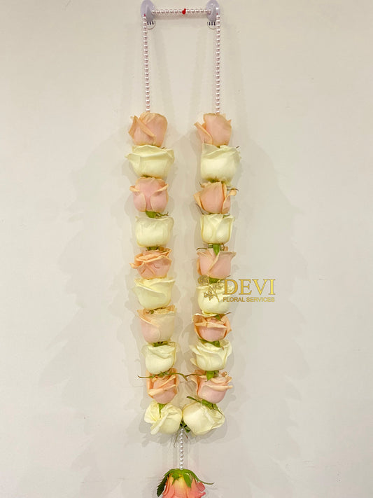 Peach and Ivory Rose Garland