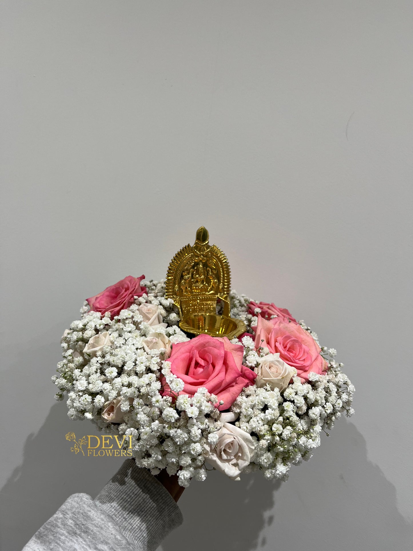 Coral Pink and Light Pink Floral Tray